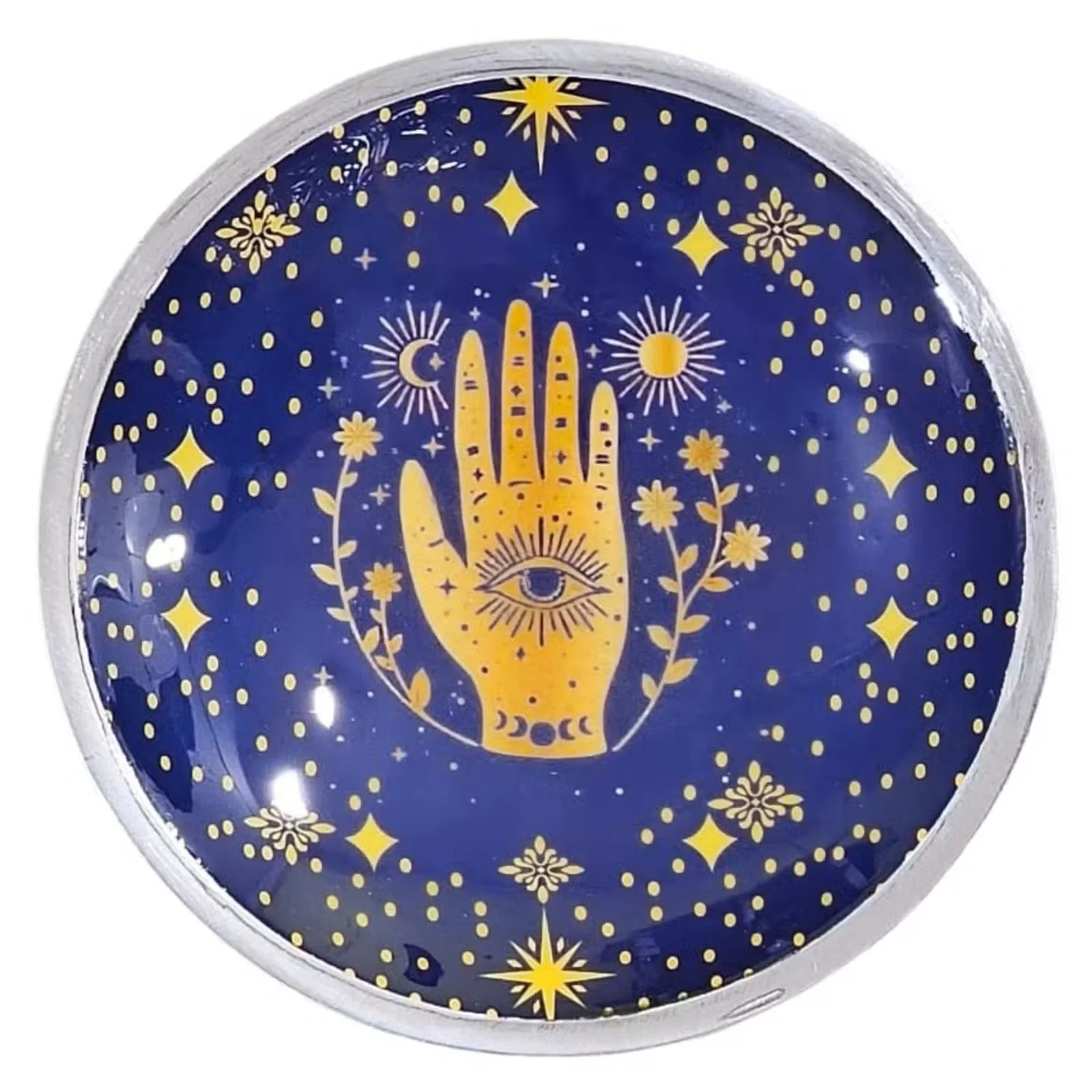 Triple Leg Enamelled Offering Plate - Hamsa Midnight Blue 4.jpg