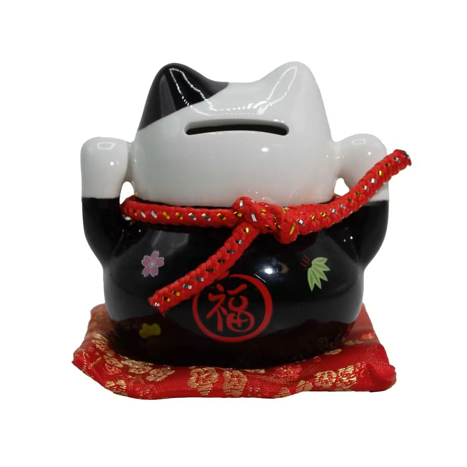 Ceramic Money Cat Bank - Black on Cushion 3.jpg