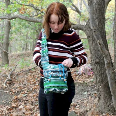 Jacquard Bag - Teal Sling Bag Image 2.jpg