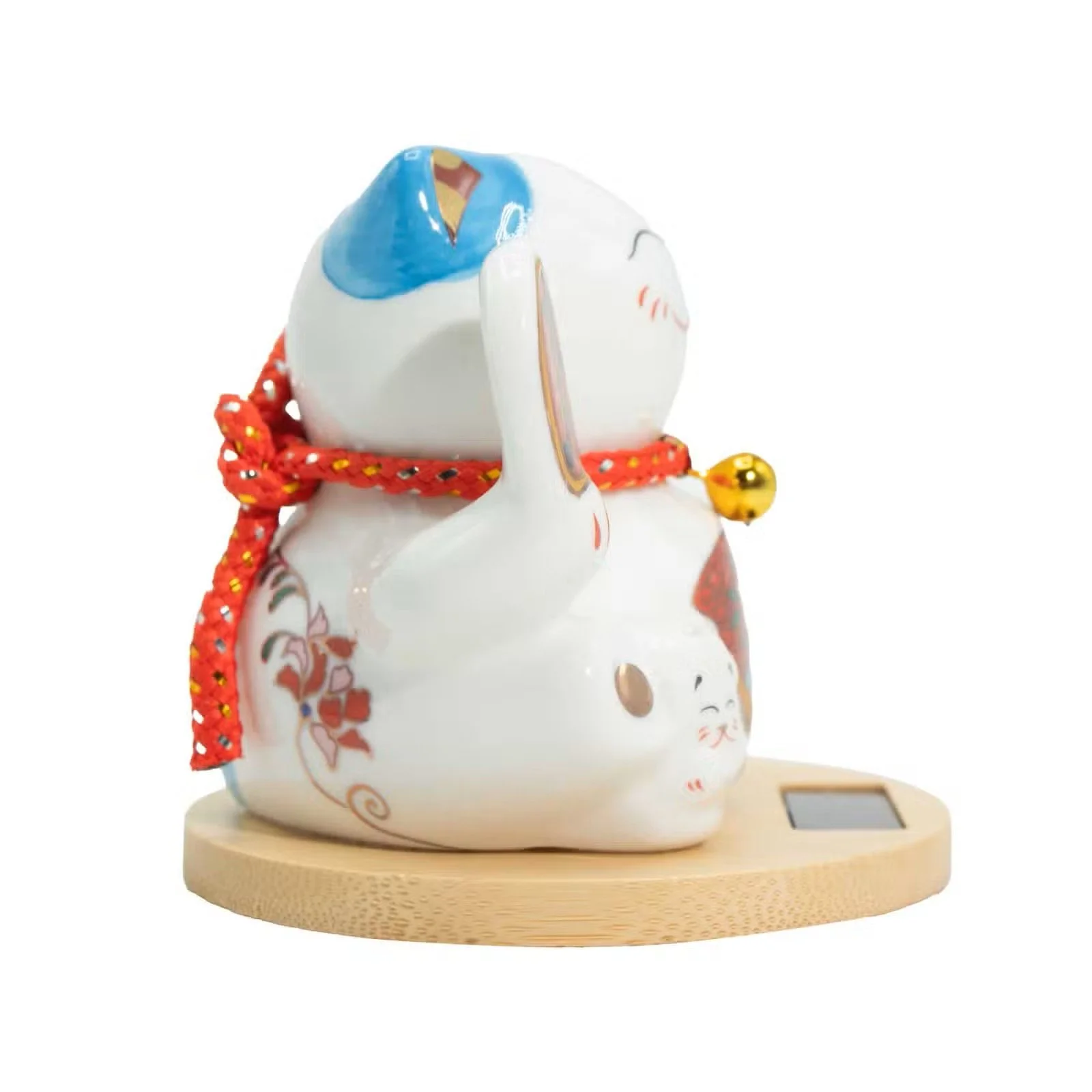 Solar Money Cat Wooden Base - Blue moving Hand 2.jpg