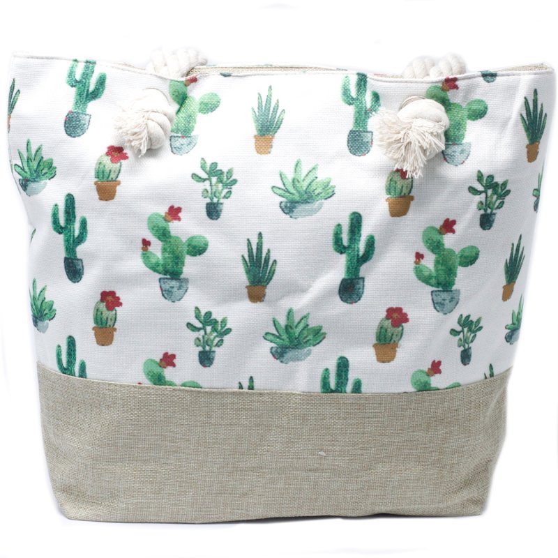 Mini Cactus design rope handled bag Image 1.jpg