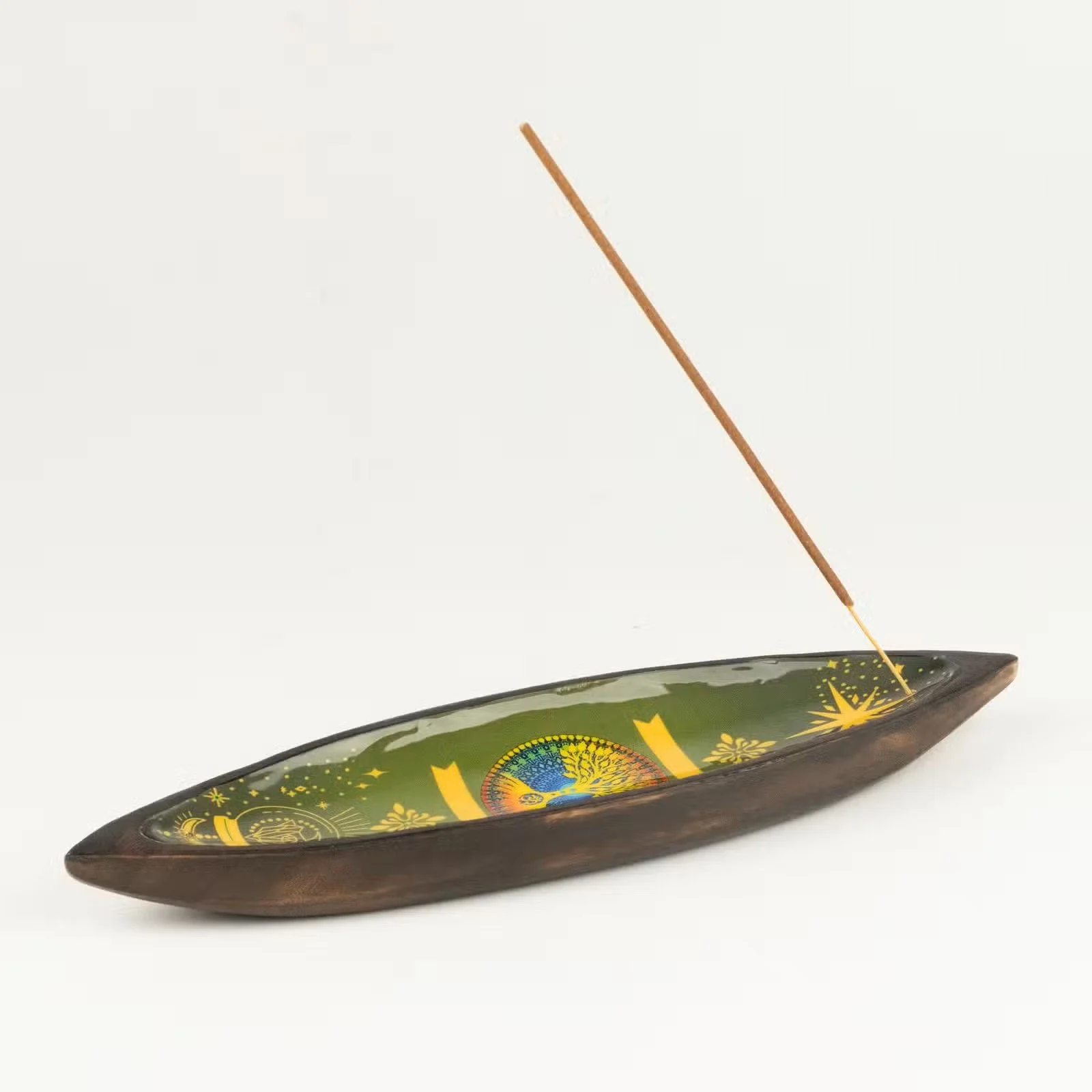 Enamel Incense Bowl - Mango Wood - Tree of Life 5.jpg