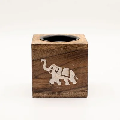 Square Mango Wood Oil Burner - Elephant Image 2.jpg