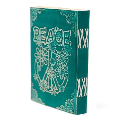 Leather Green Peace with Lock Notebook Image 2.jpg