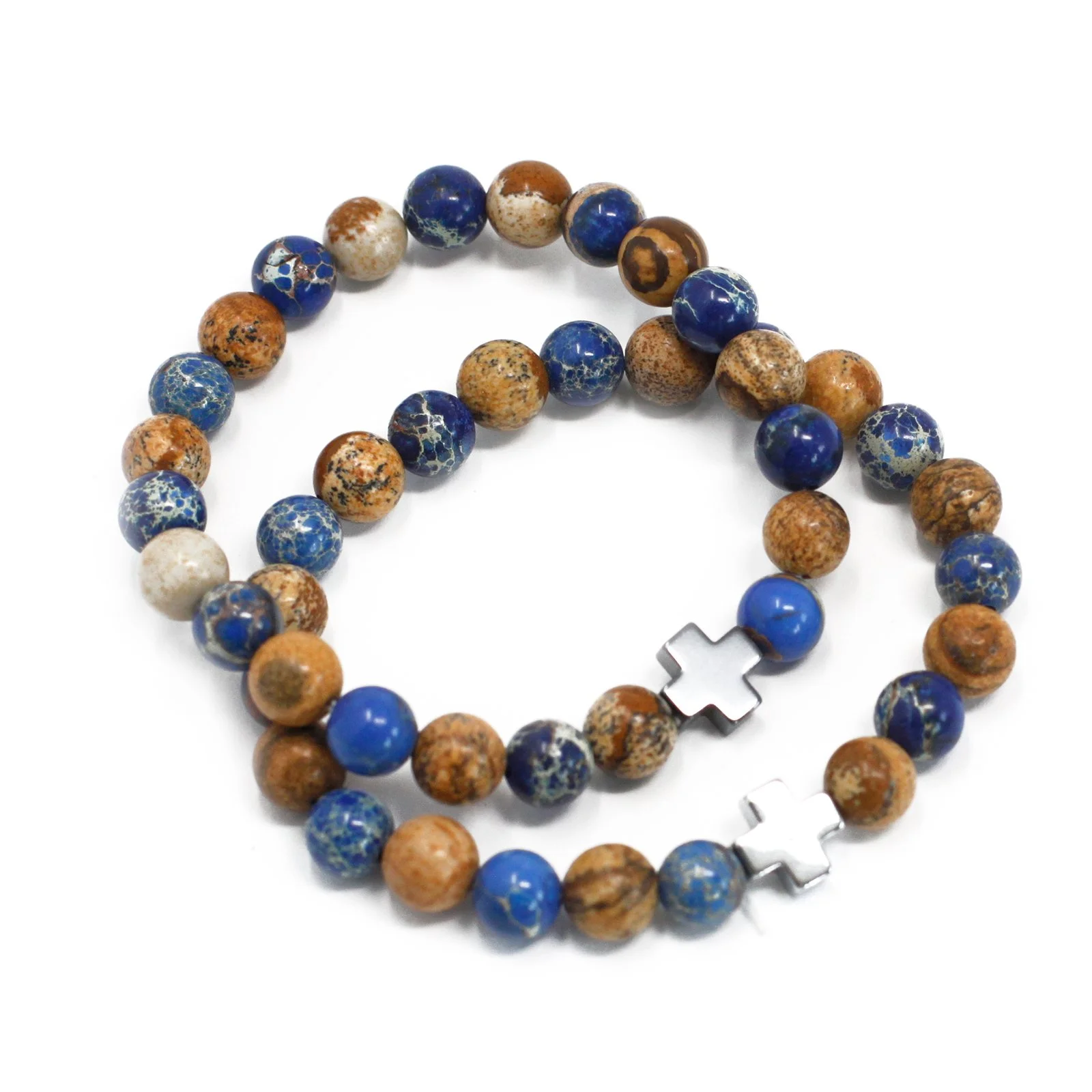 Gemstone Friendship Bracelets Sodalite and Picture Jasper.jpeg