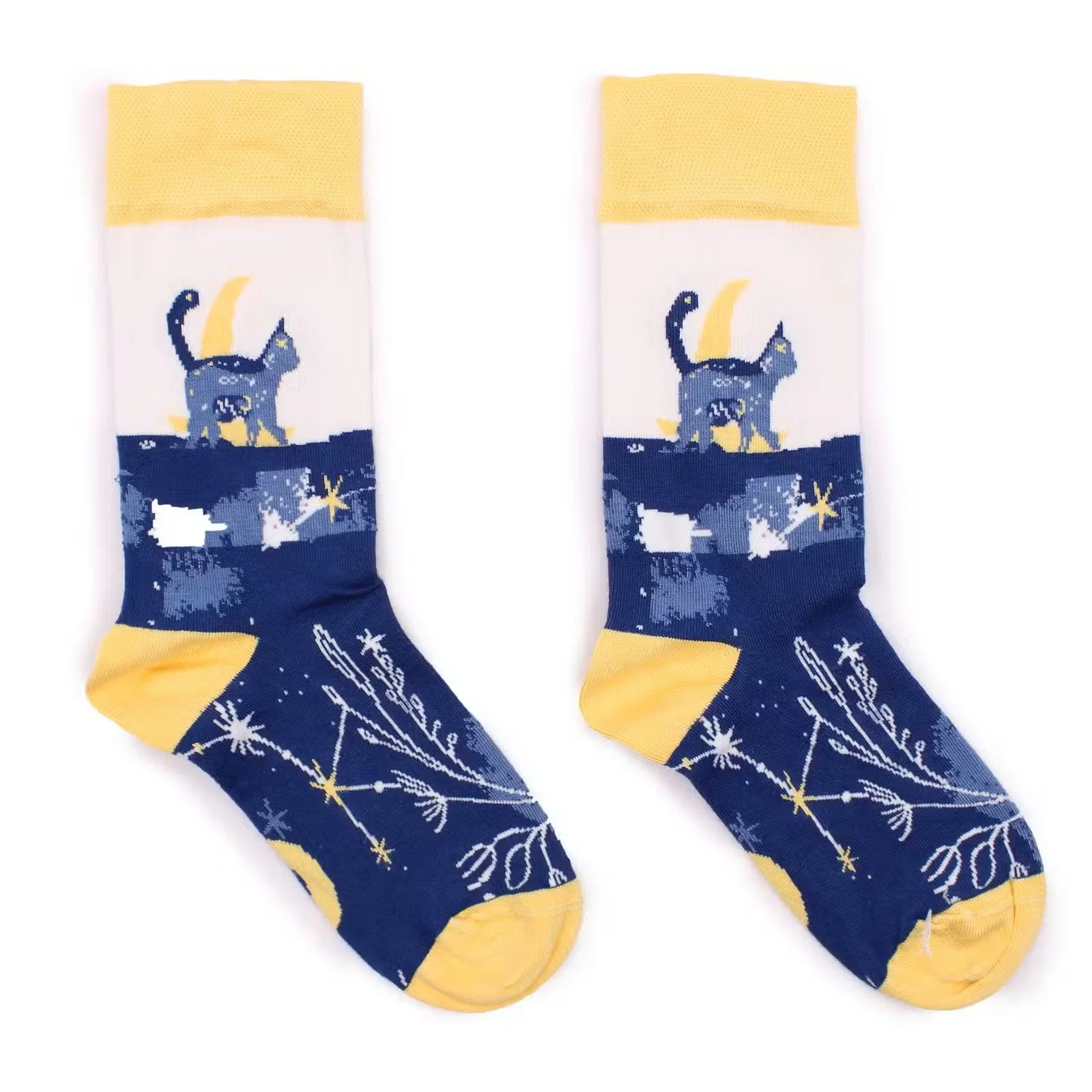 Hop Hare Bamboo Socks SM - Midnight Cat 3.jpg