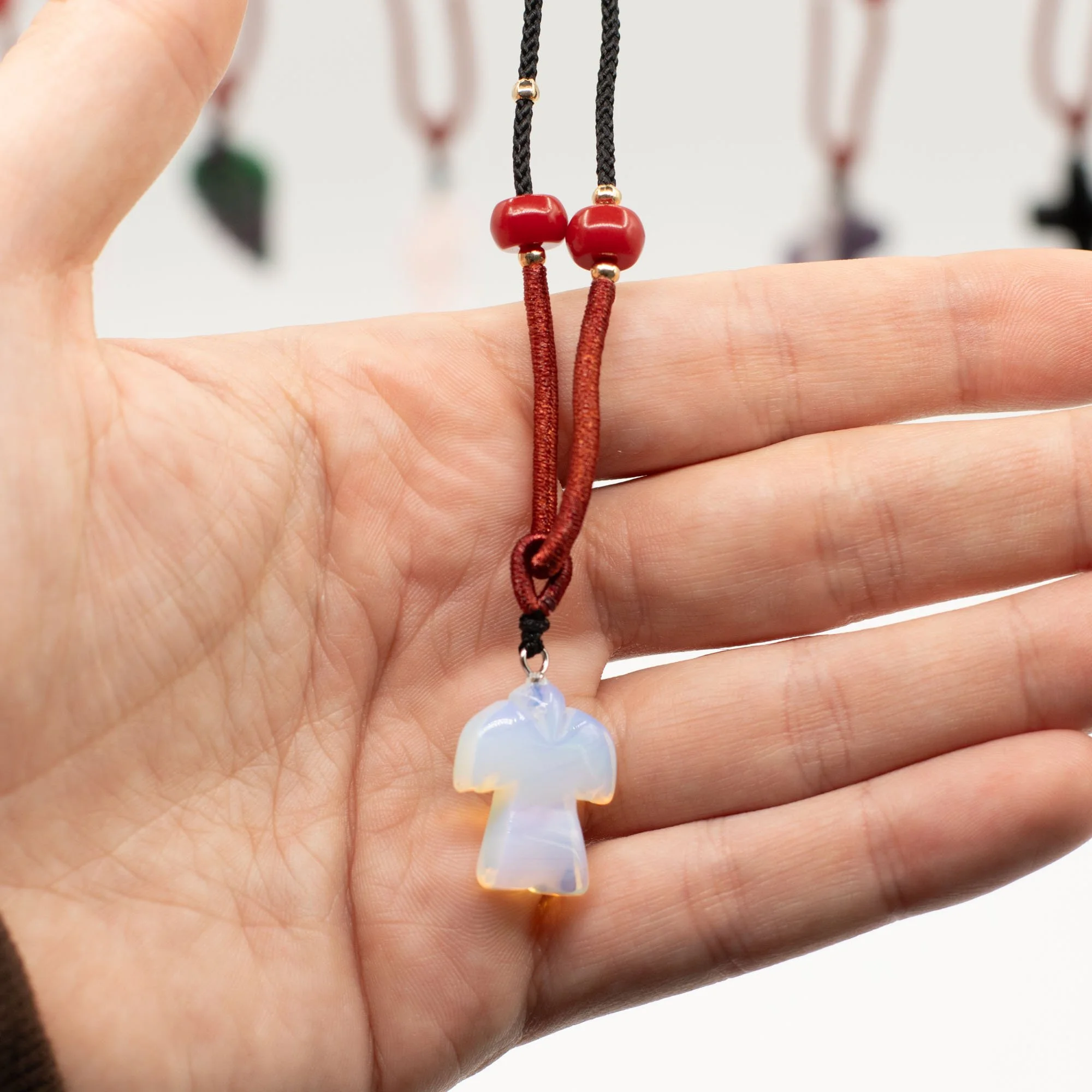 Opalite Angel gemstone cord neckalce.jpeg