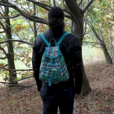 Jacquard Bag - Teal Backpack Image 2.jpg