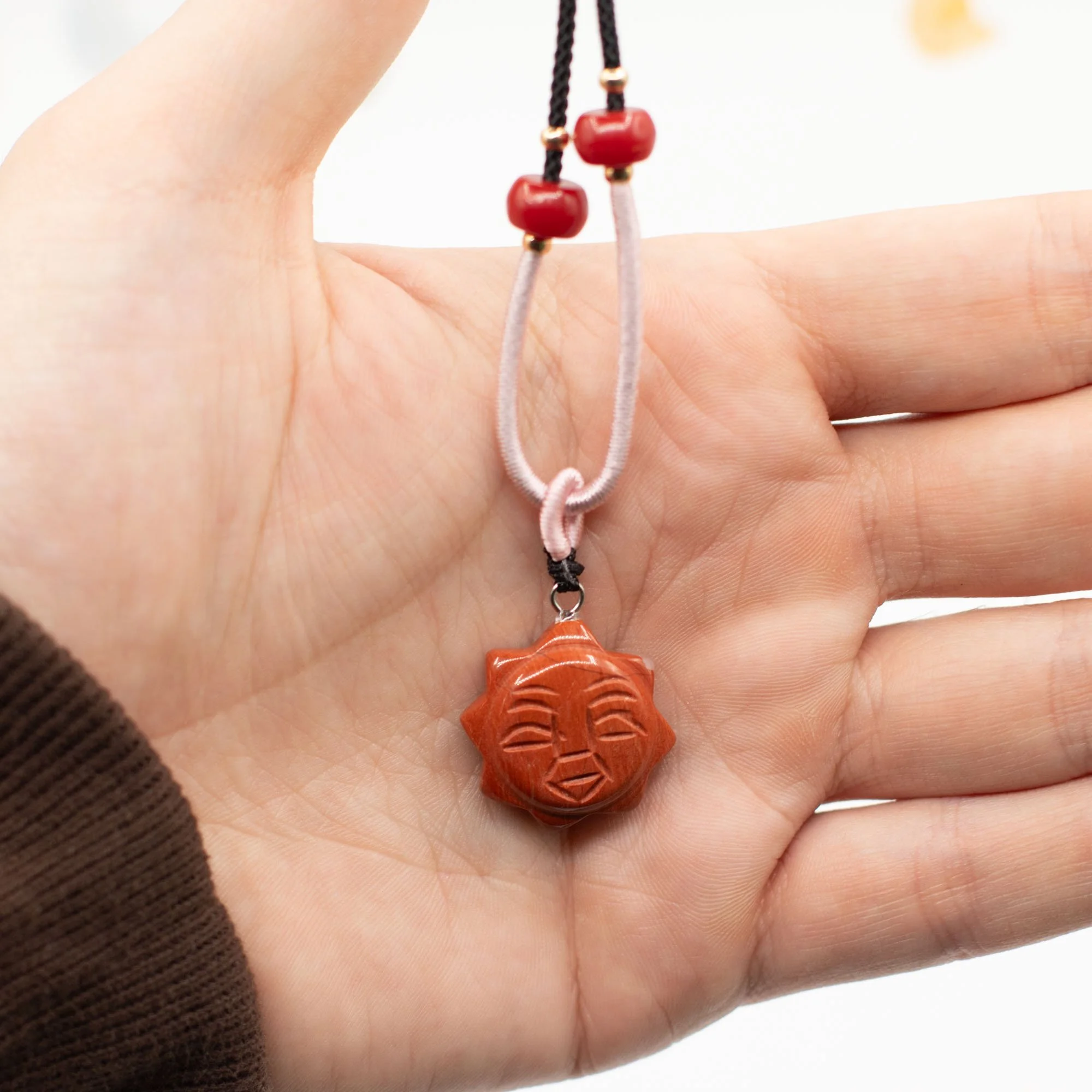 Carnelian Sun cord gemstone necklace.jpeg