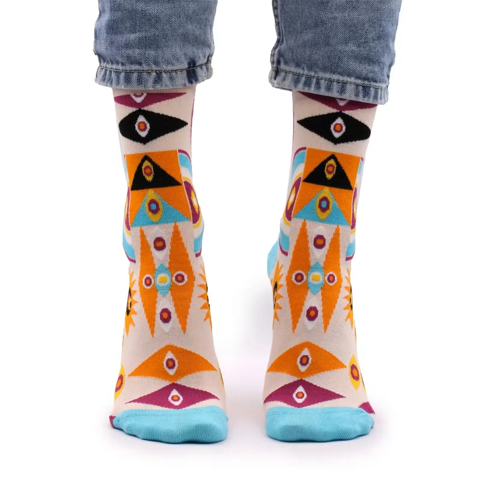 Hop Hare Bamboo Socks SM - Psychedelic Evil Eye 1.jpg