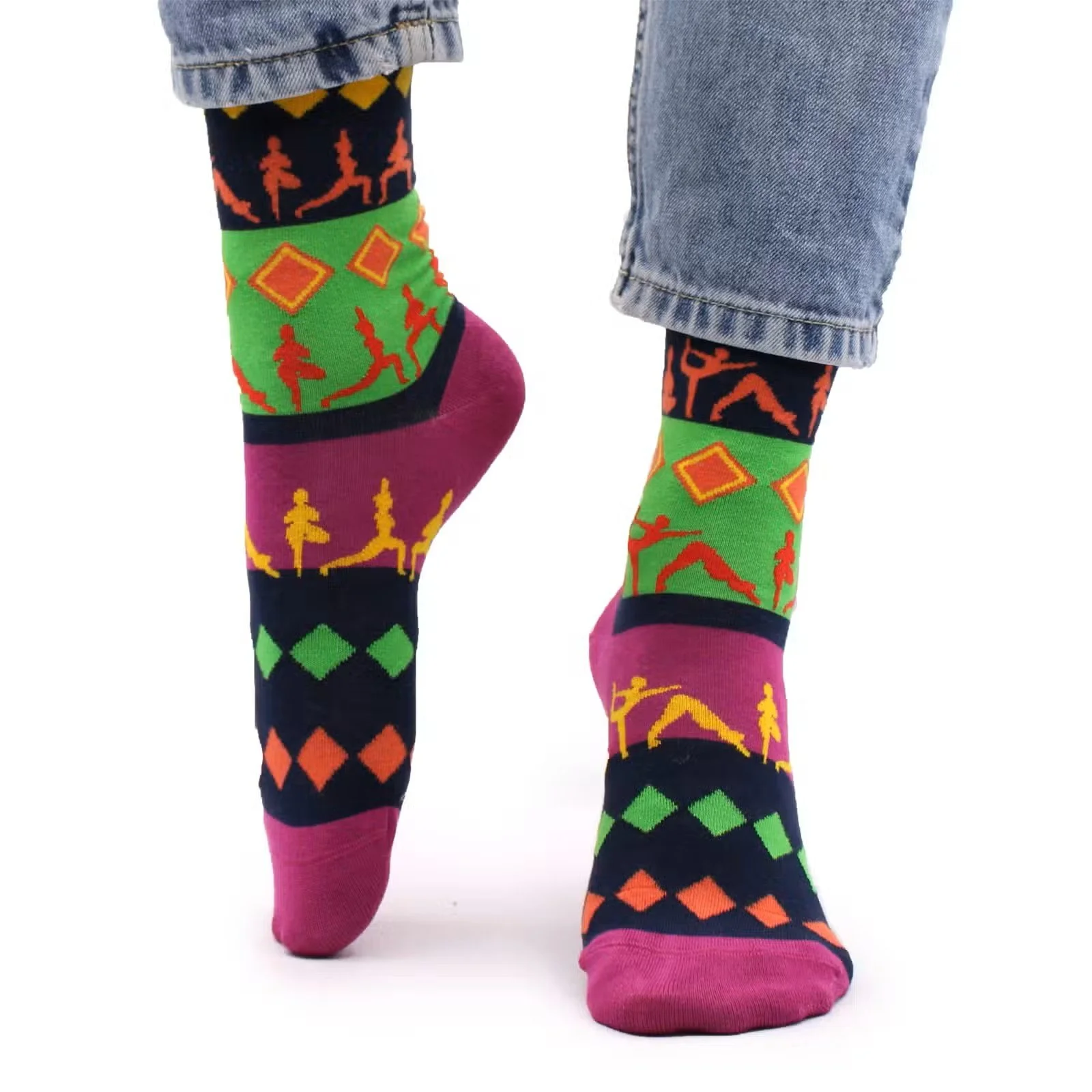 Hop Hare Bamboo Socks SM - Yoga Poses 1.jpg