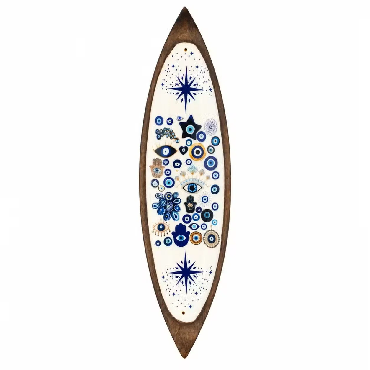 Enamel Incense Bowl - Mango Wood - Evil Eye 1.jpg