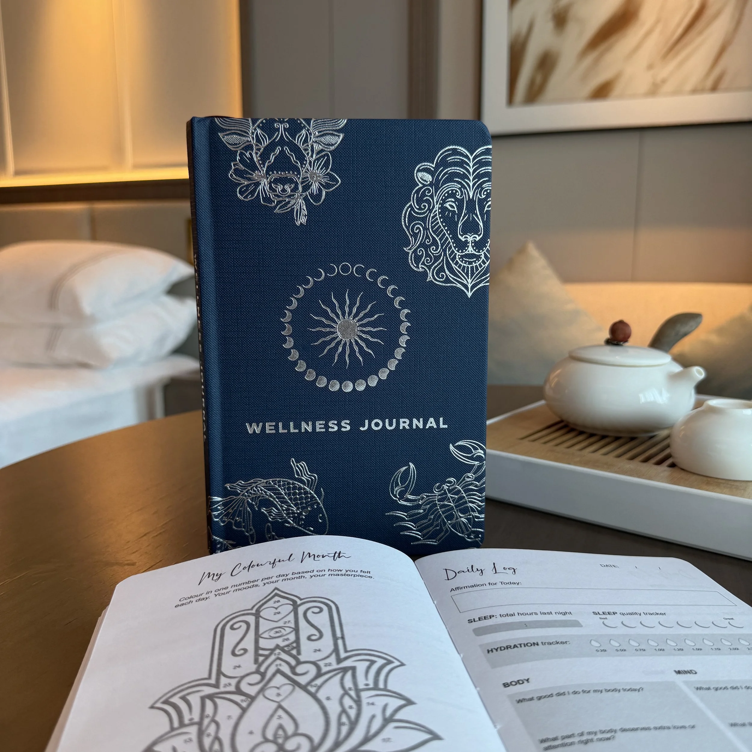 Silver Zodiac Wellness Journal Midnight Blue 120 pages.jpeg