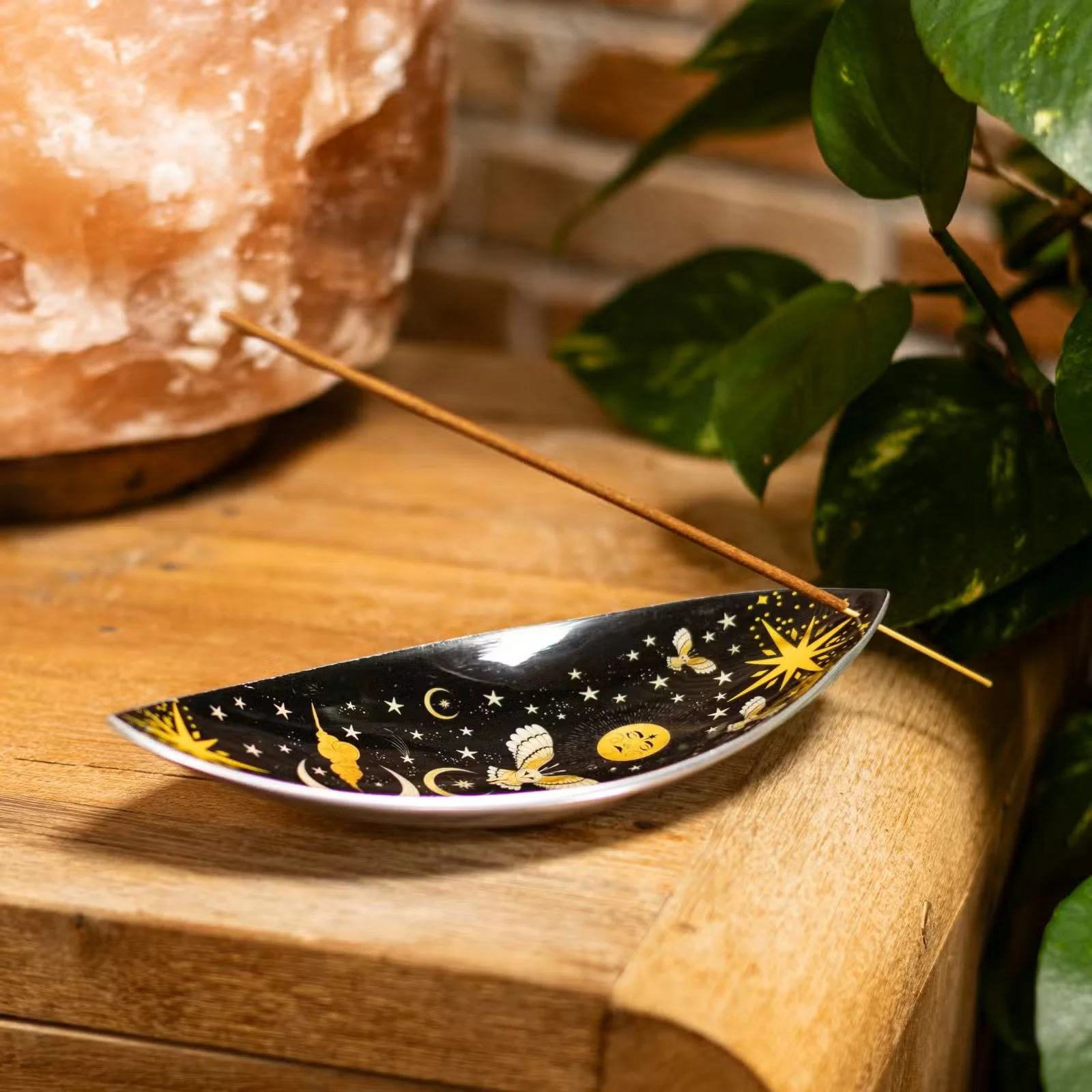 Enamel Incense Bowl - Aluminum - Enchanted Night Owl 2.jpg