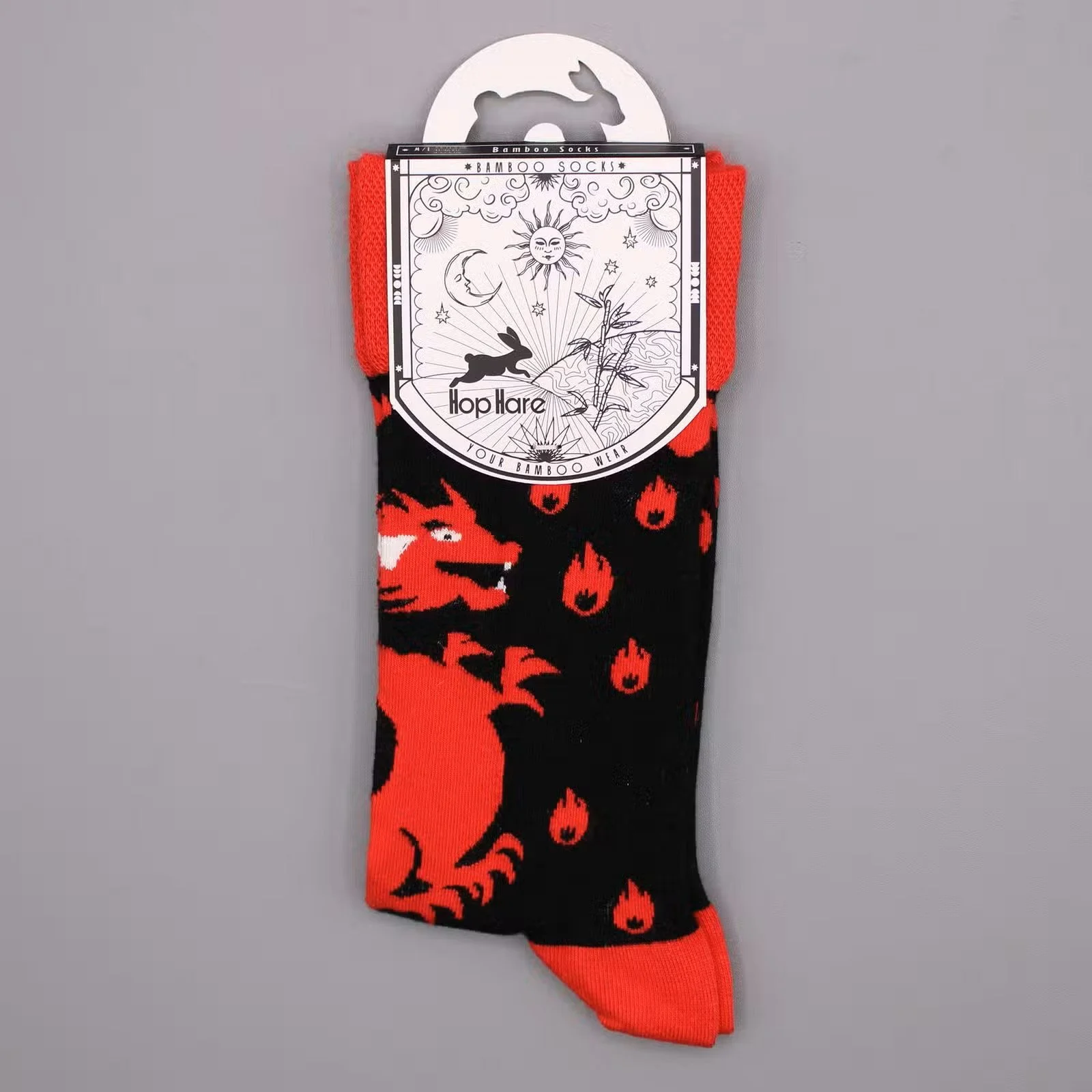 Hop Hare Bamboo Socks SM - Red Dragons 4.jpg