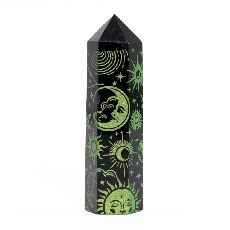 Black Obsidian Points (approx 60-70 gm 9cm) - Mystic Story - Forest Green Image 1.jpg