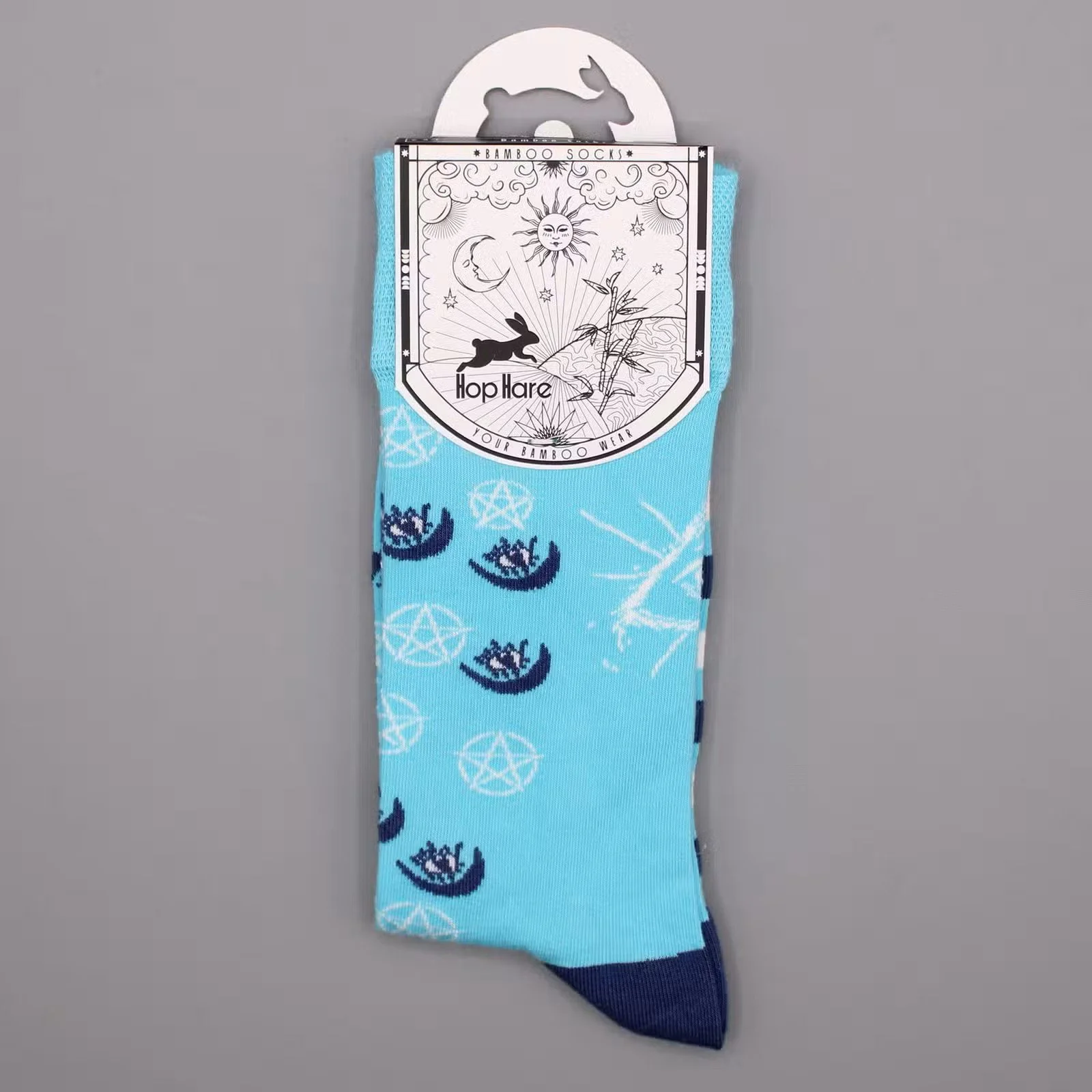 Hop Hare Bamboo Socks SM - Pentagram and Evil Eye 4.jpg