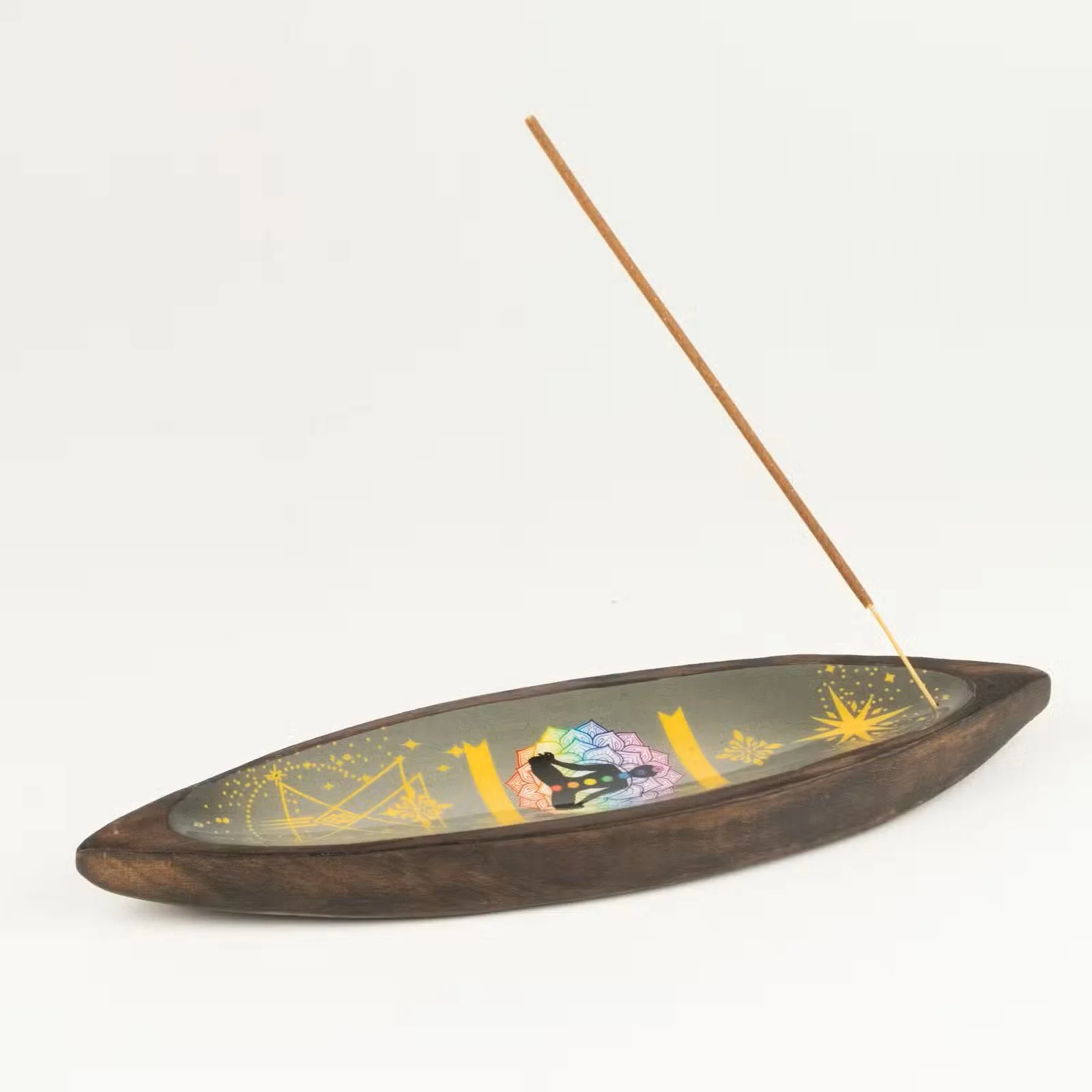 Enamel Incense Bowl - Mango Wood - Chakra 5.jpg