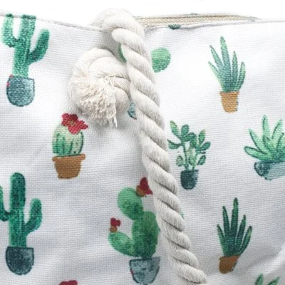 Mini Cactus design rope handled bag Image 2.jpg