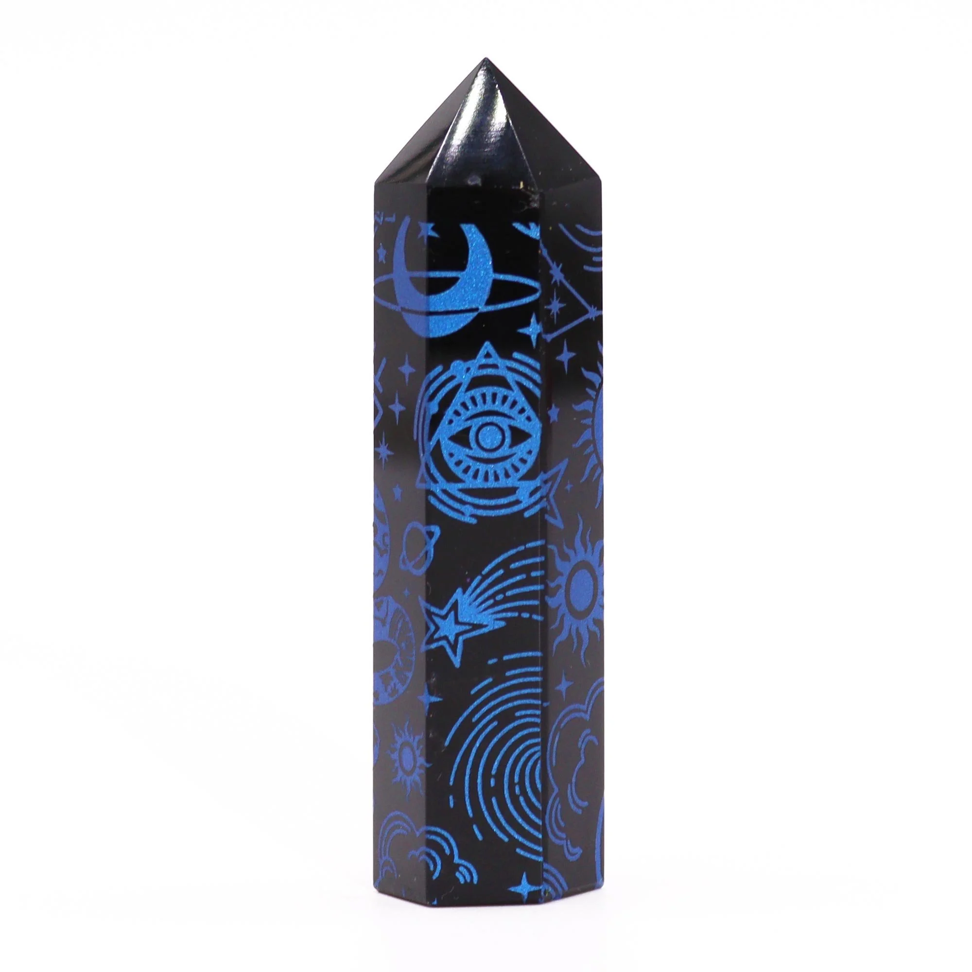Black Obsidian Points (approx 60-70 gm 9cm) - Mystic Story - Midnight Blue Image 3.jpeg