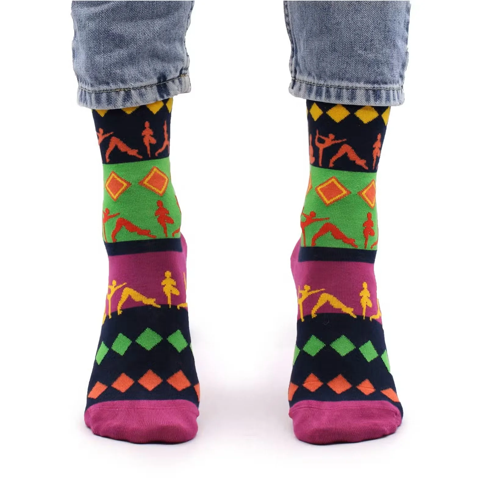 Hop Hare Bamboo Socks SM - Yoga Poses 2.jpg