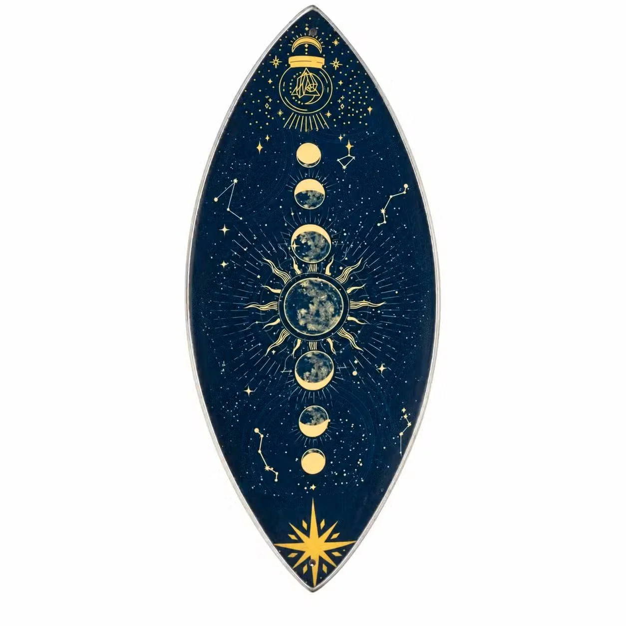 Enamel Incense Bowl - Aluminum - Zodiac Moon Phases 1.jpg