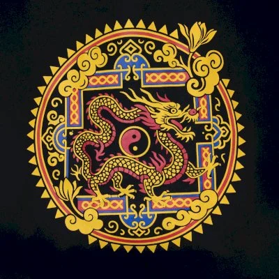 Dragon Yin Yang Black Cotton Tote Bag Image 2.jpg