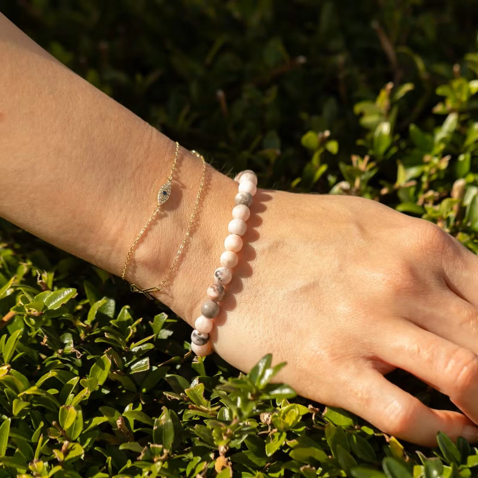 Petite Power Bracelet (17cmx6mm) - Pink Jasper 3.jpg