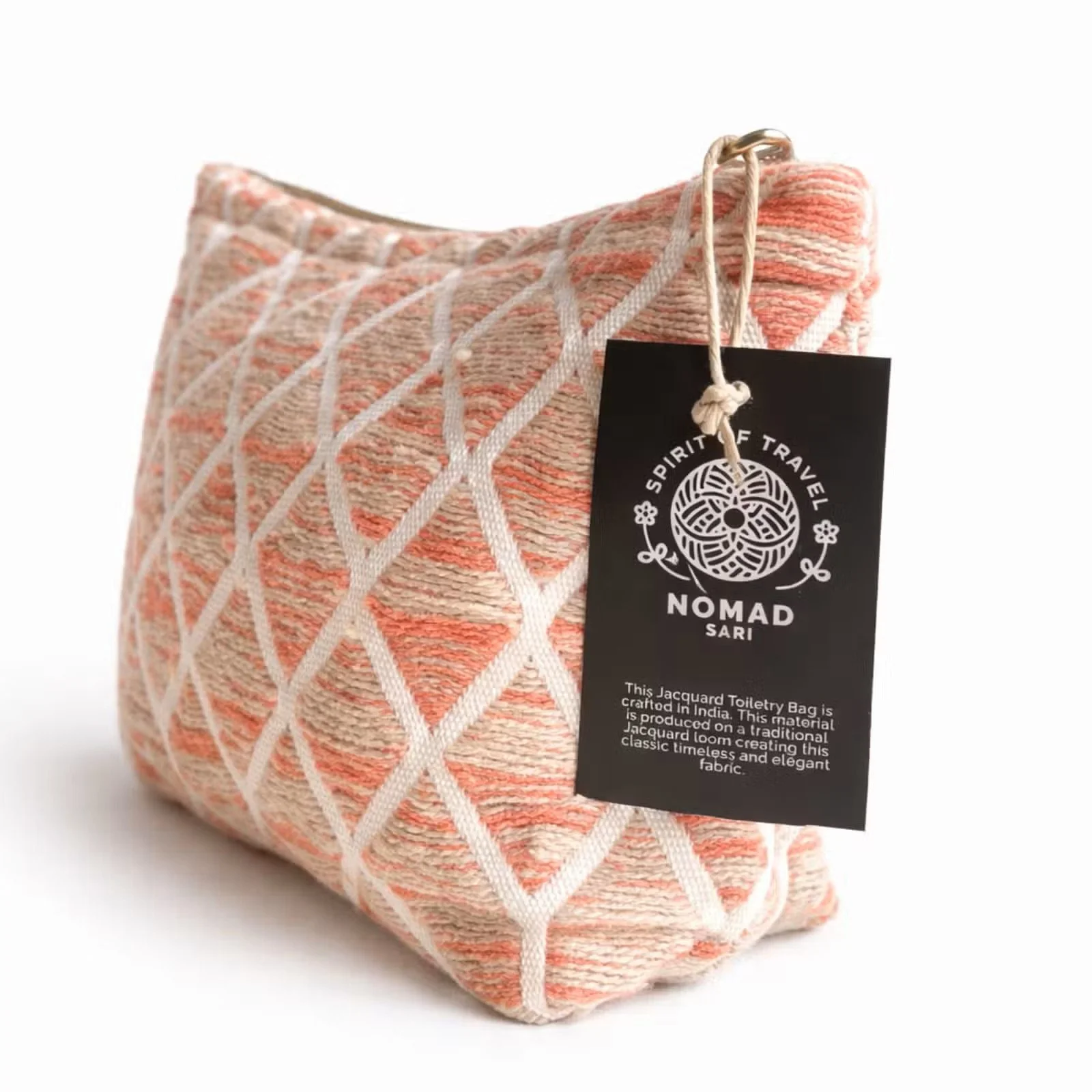 Nomad Sari Indian Jacquard Toiletry Bag - Rose Lattice 3.jpg