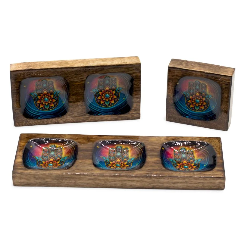 Enamelled Mango Tray Set - Hamsa Image 1.jpg