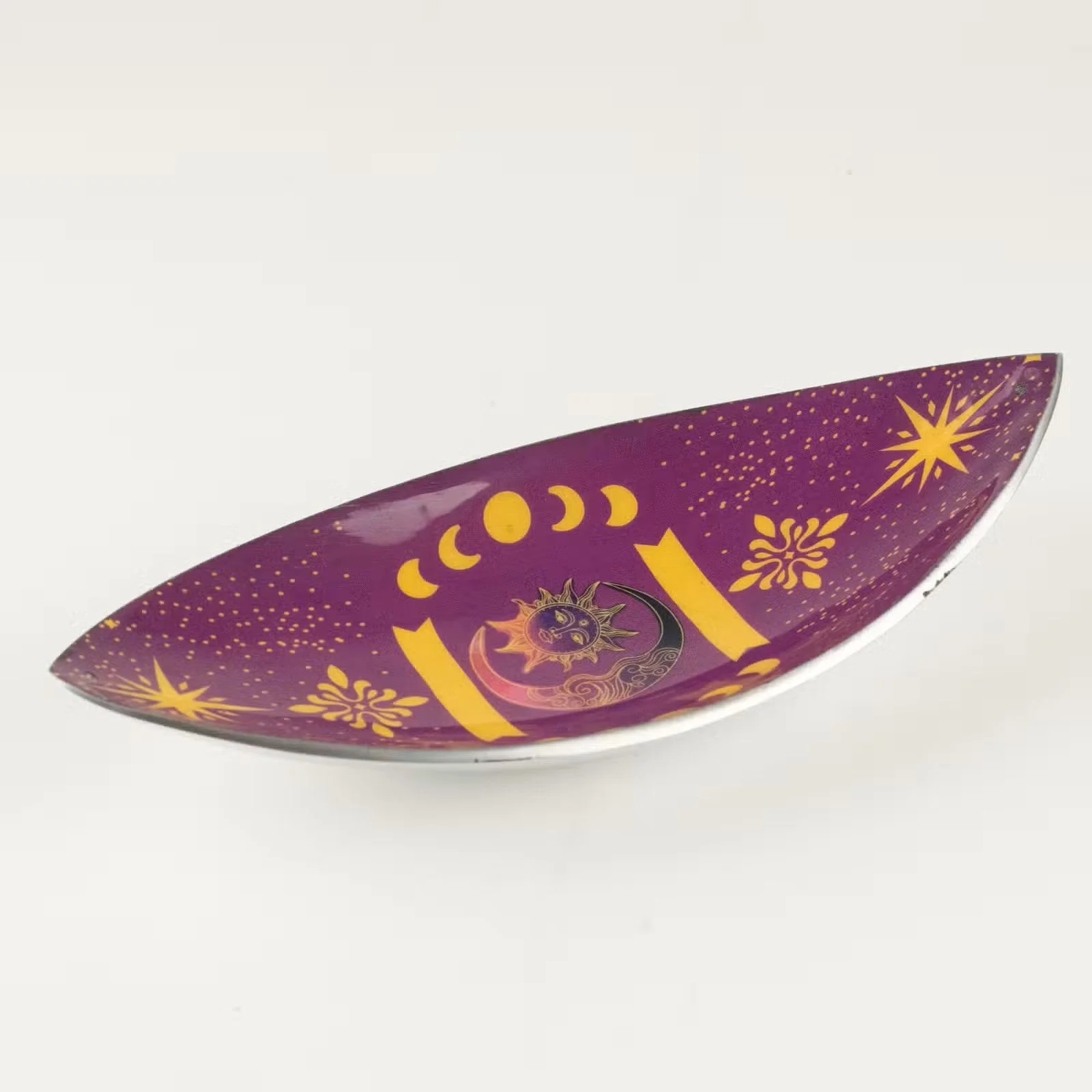 Enamel Incense Bowl - Aluminum - Purple Sun & Moon Phases 4.jpg