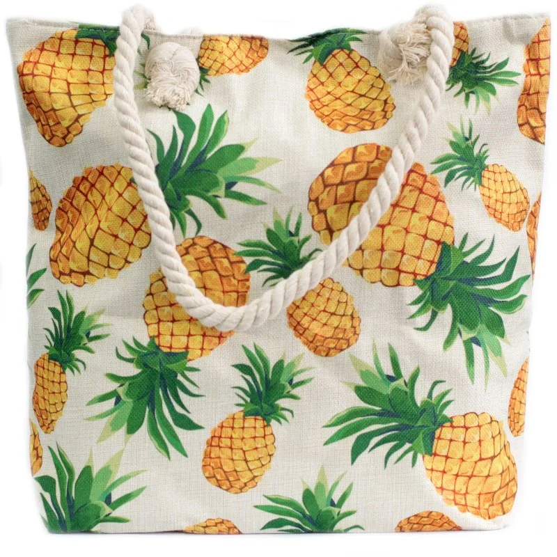 Pineapples design rope handled bag image 1.jpg