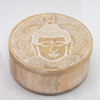Big Round Box 17.5x7.5cm - Buddha Face Whitewash image 3.jpg