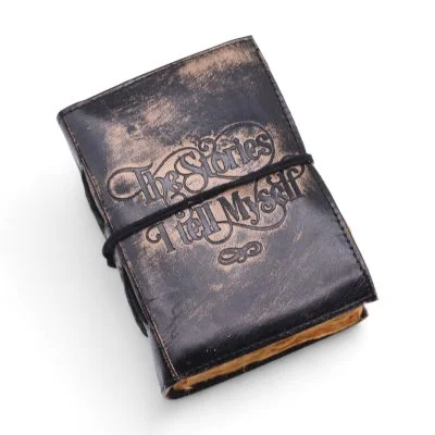 Thick Deckled Edge Leather Notebook  The Stories I Tell Myself Image 2.jpg