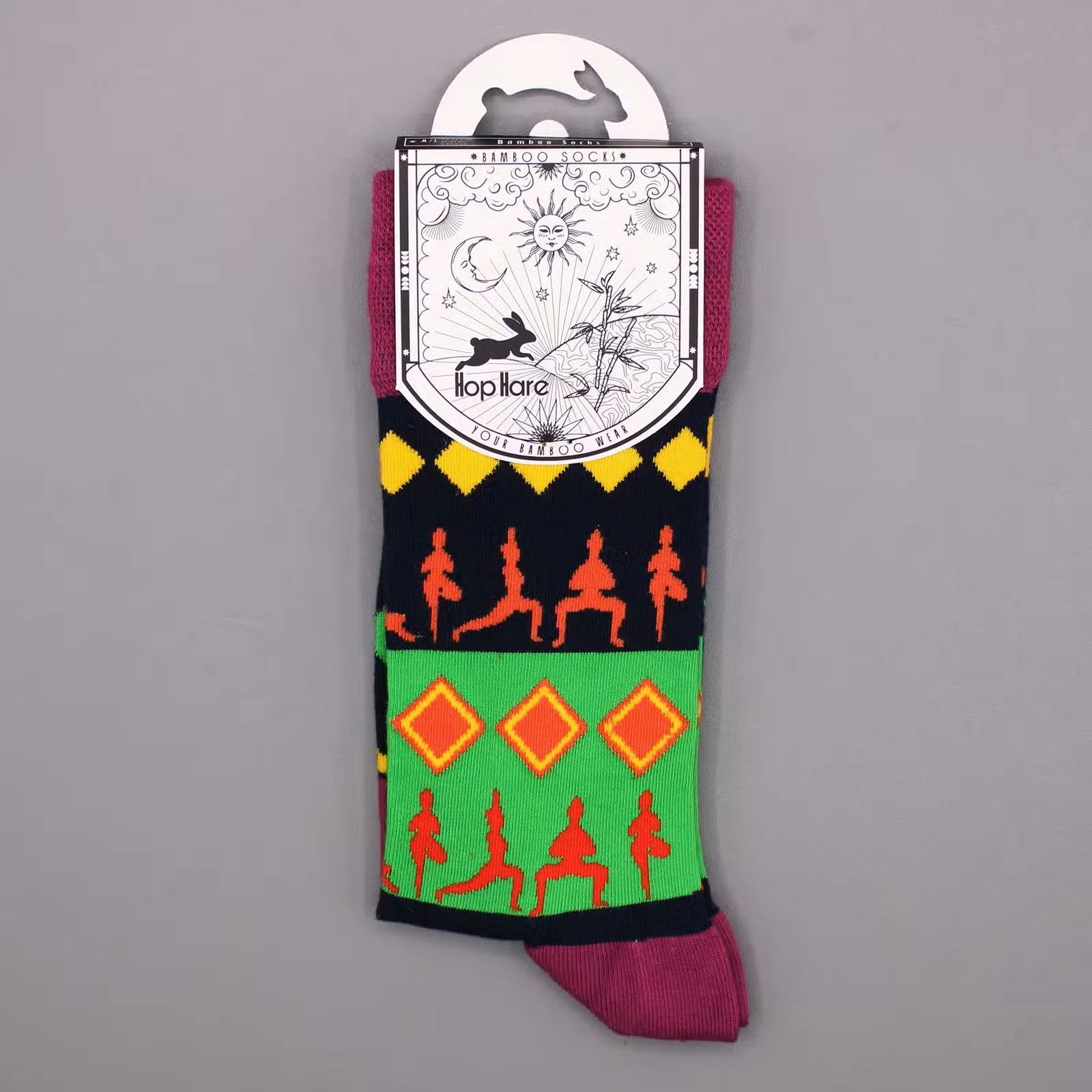 Hop Hare Bamboo Socks SM - Yoga Poses 5.jpg