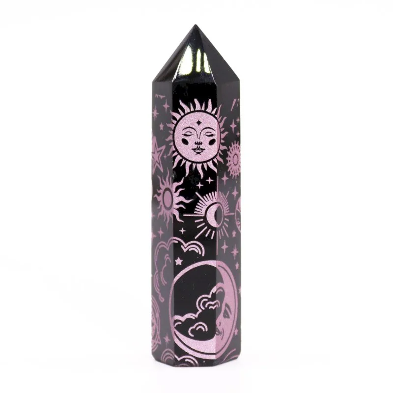Black Obsidian Points (approx 60-70 gm 9cm) - Mystic Story - Rose Pink Image 1.jpg