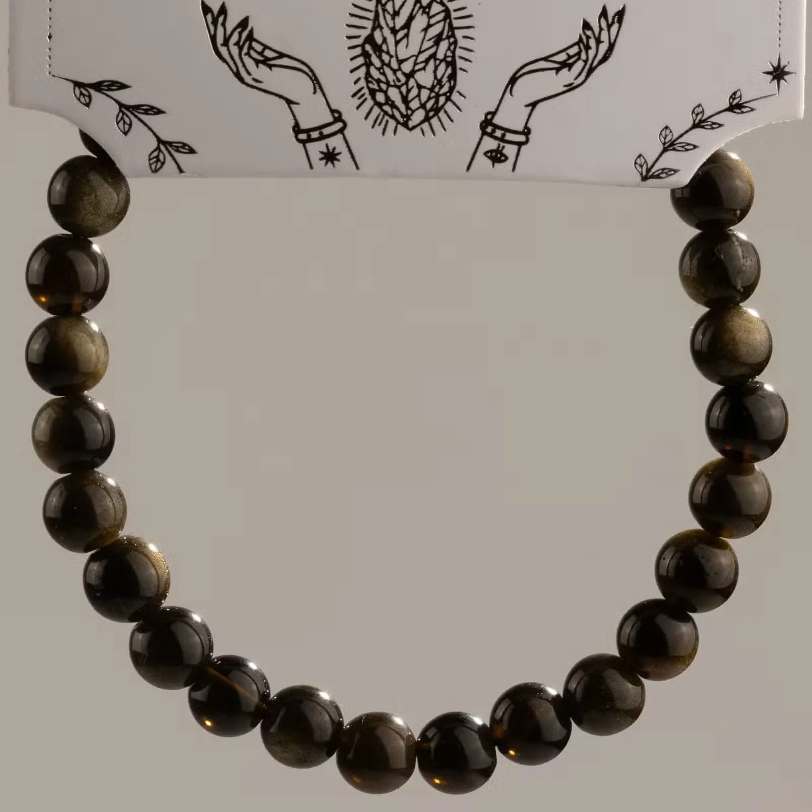 Petite Power Bracelet (17cmx6mm) - Gold Obsidian 3.jpg
