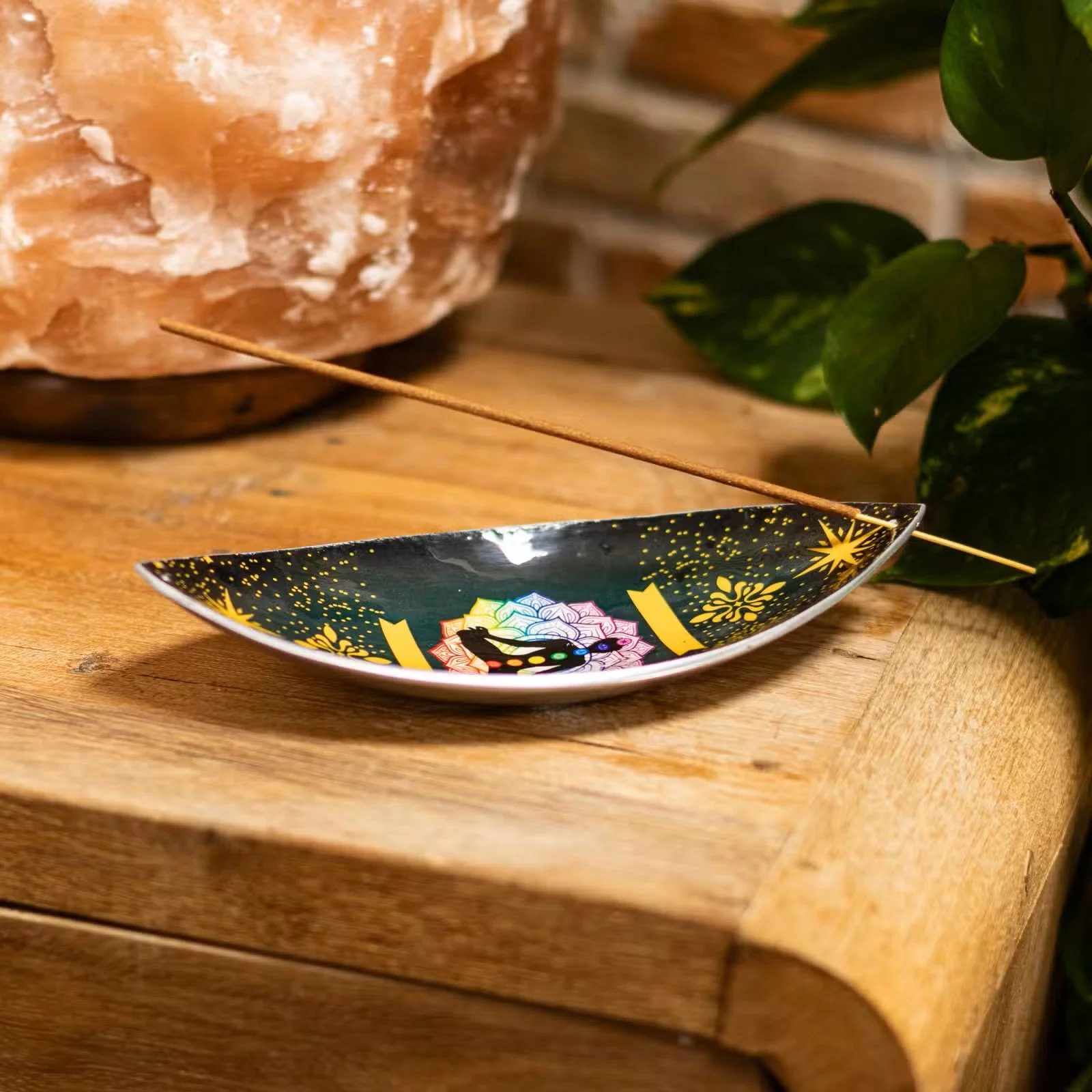 Enamelled Incense Bowl - Aluminum - Lotus Buddha Chakra 2.jpg