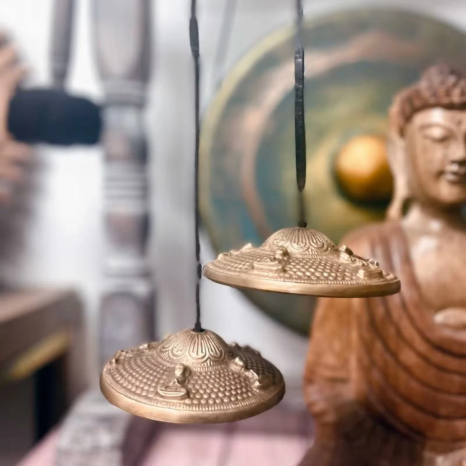 Tibetan Tingsha - Five Buddha - approx 9.5cm 2.jpg