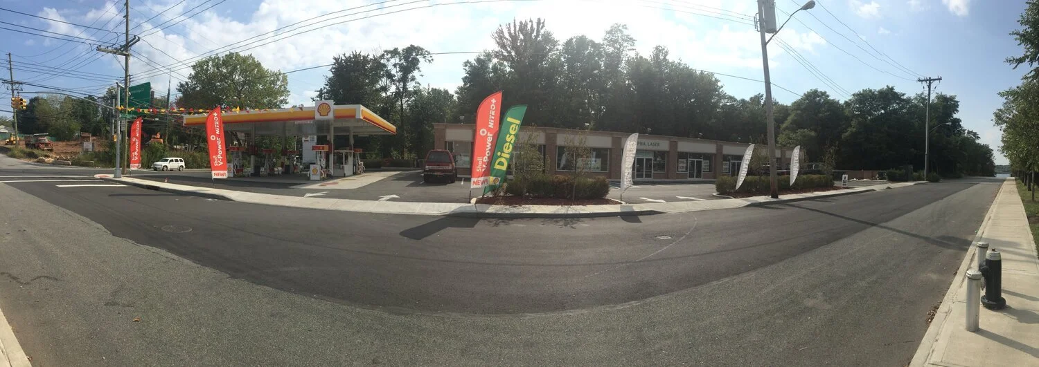 New gas station and retail stores.