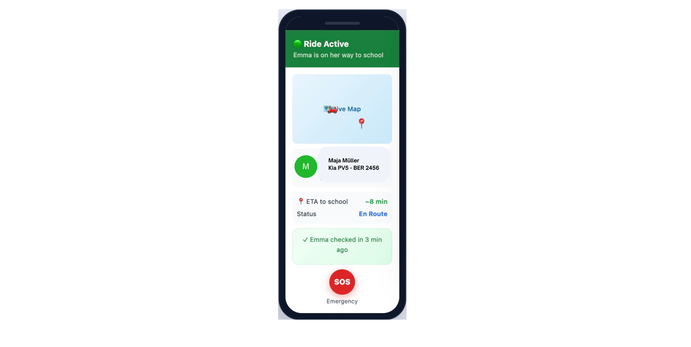 ElaRide App - Fahrt live verfolgen