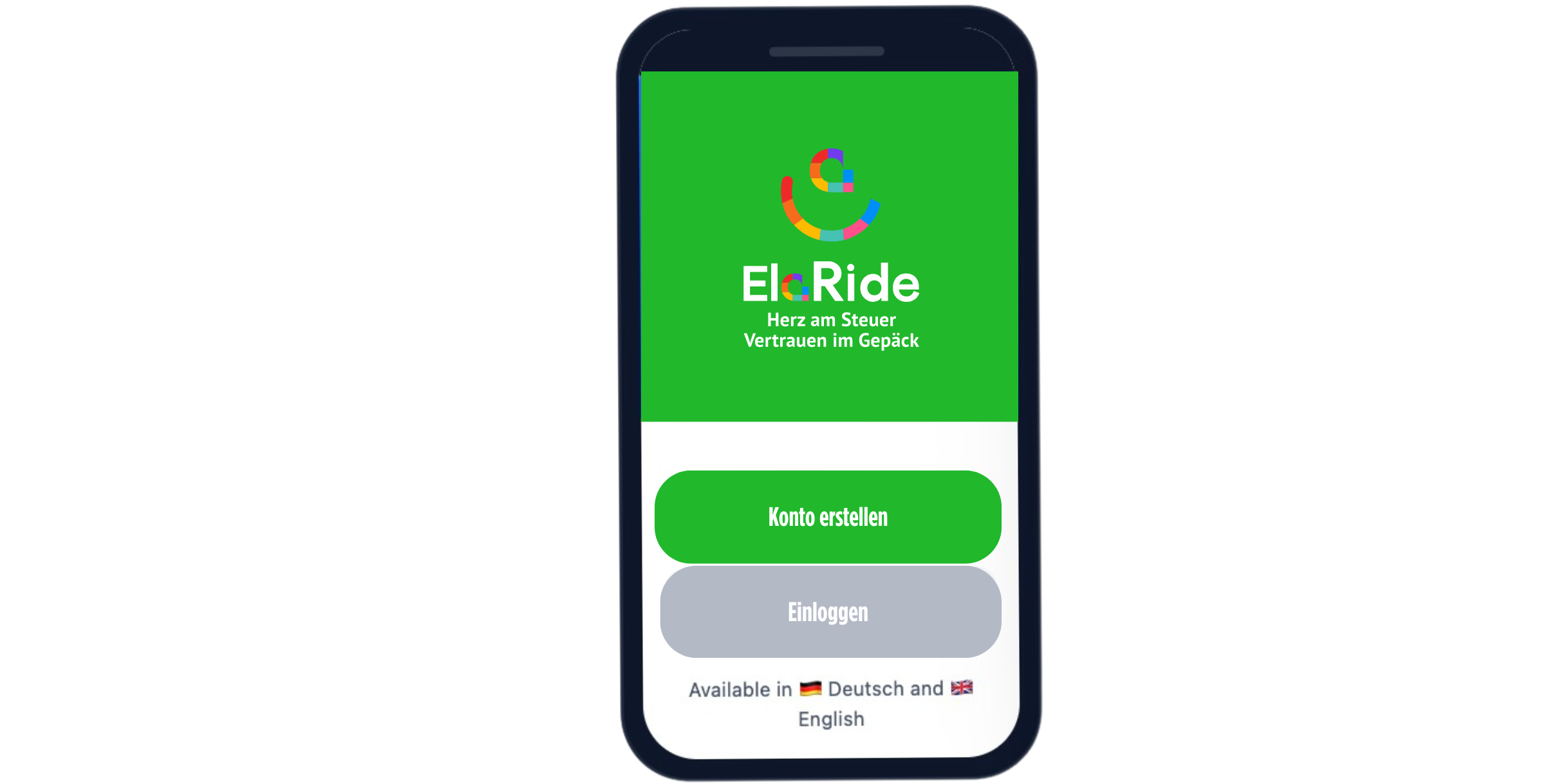 ElaRide App mit Konto erstellen und Einloggen