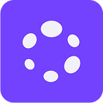 Icône d'un logo de chargement ou de téléchargement avec un fond violet