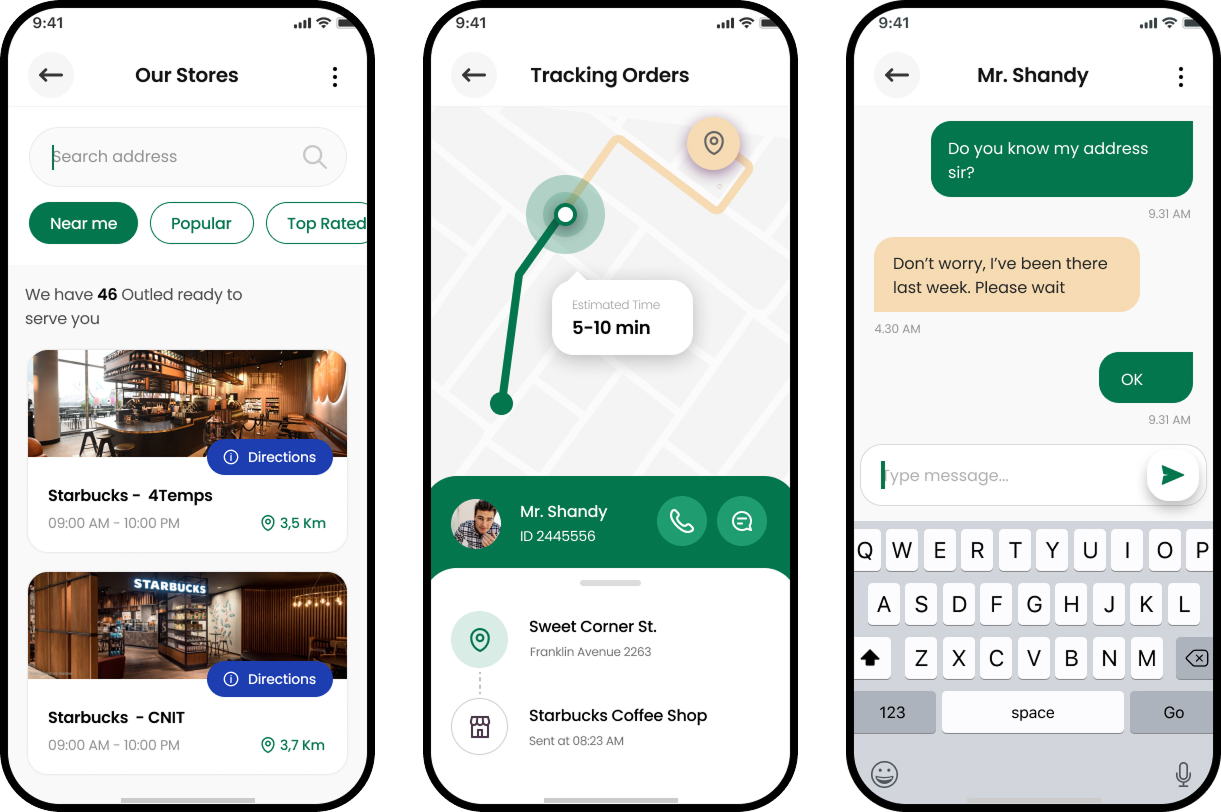 Capture d'écran d'une application de commande