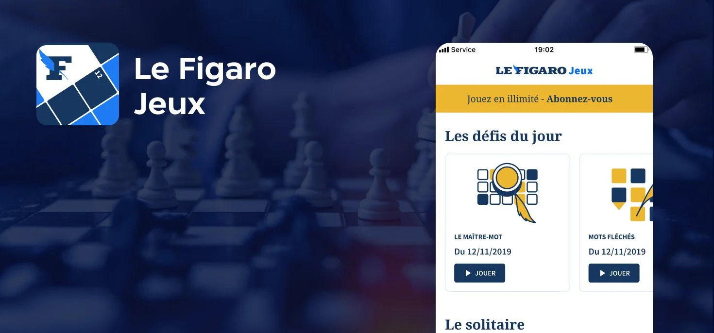 Capture d'écran d'une application Le Figaro Jeux