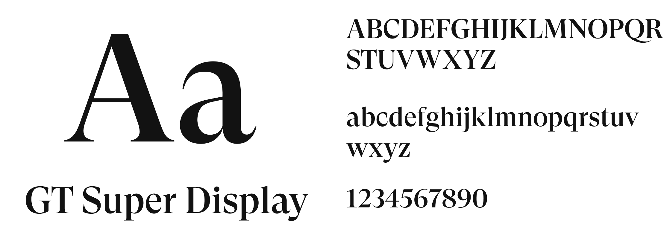 Exemple de police de caractères avec l'alphabet, chiffres, et texte en différentes tailles et styles.