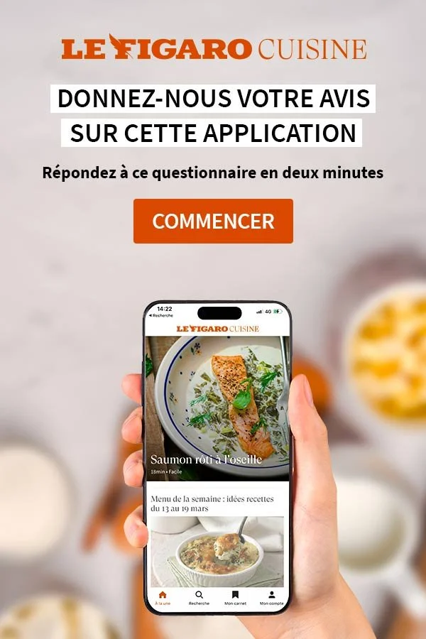 Capture d'écran d'une application de cuisine de Le Figaro Cuisine