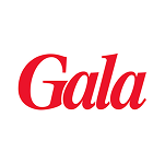 Logo avec le mot 'Gala' en rouge sur fond blanc.