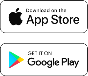 Boutons de téléchargement pour l'application sur l'App Store et Google Play