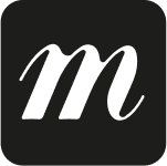 Logo avec une lettre 'm' blanche sur fond noir